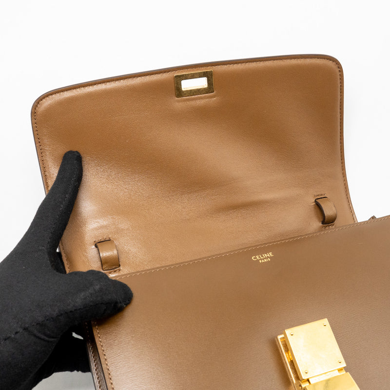 Celine Medium Classic Box Bag Calfskin Camel GHW