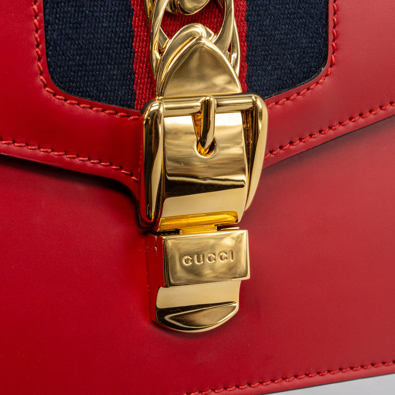 Gucci Sylvie shoulder bag calfskin red GHW