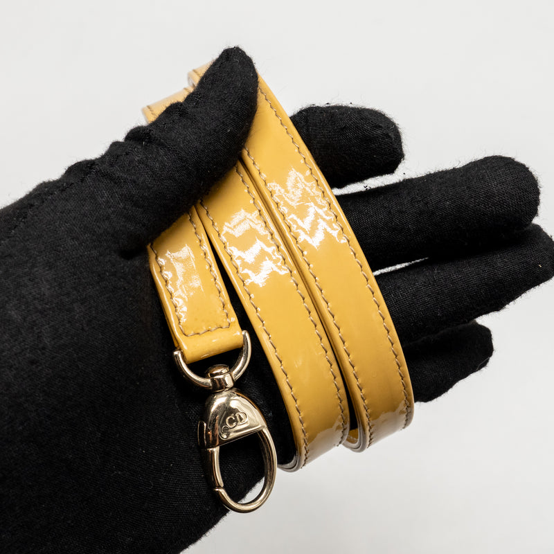 Dior Large Lady Dior Patent Leather Beige LGHW