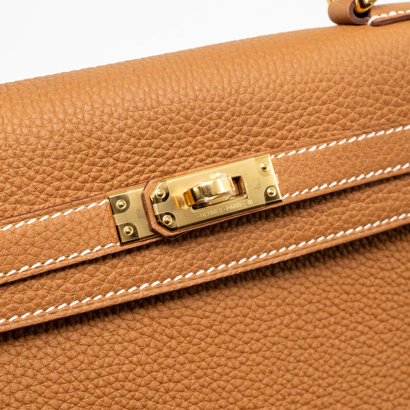 Hermes Kelly 25 Togo Gold GHW Stamp W