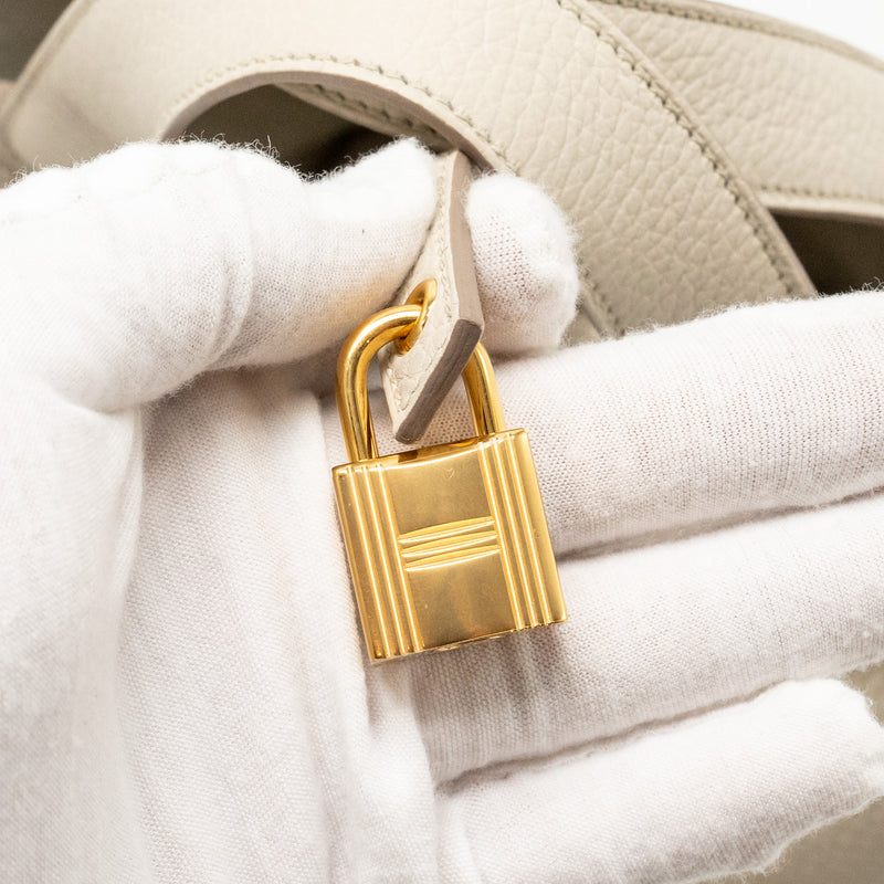 Hermes Picotin 18 Lock Bag clemence beton GHW stamp U