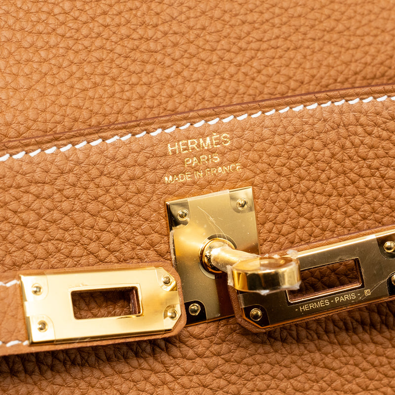 Hermes Kelly 25 Togo Gold GHW Stamp W