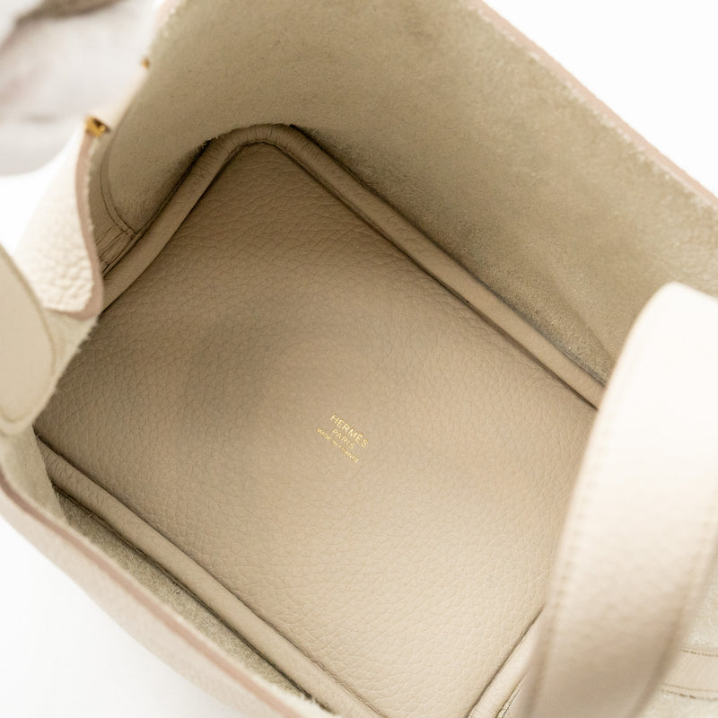 Hermes Picotin 18 Lock Bag clemence beton GHW stamp U