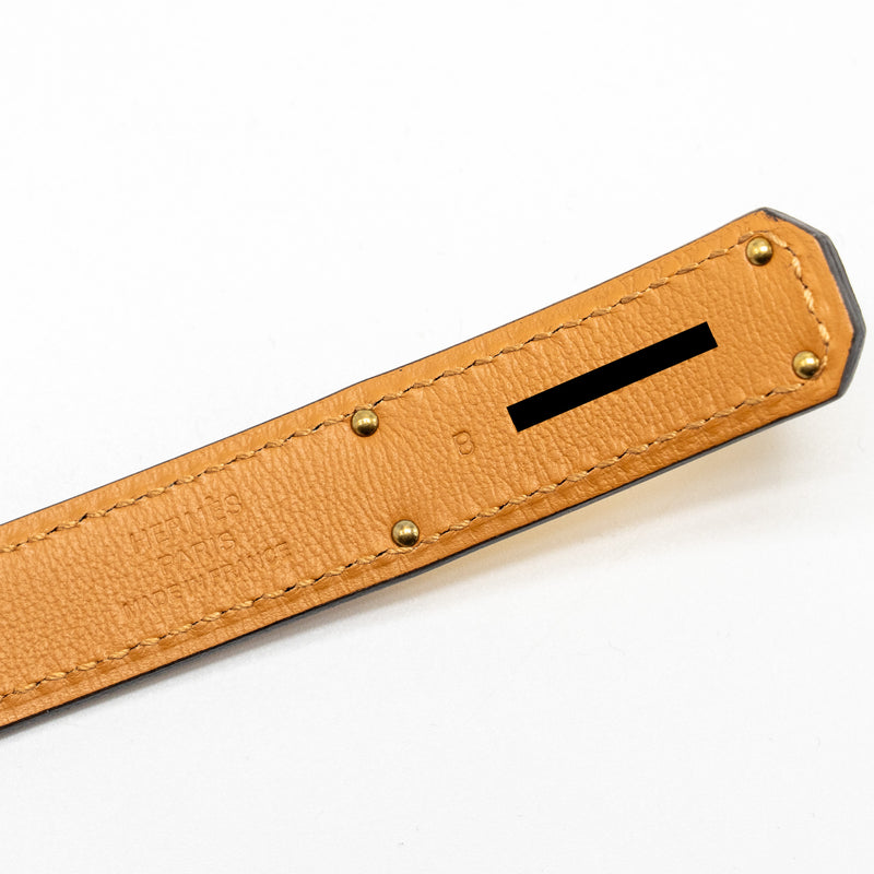 Hermes Classic kelly 18 belt epsom gold GHW stamp B