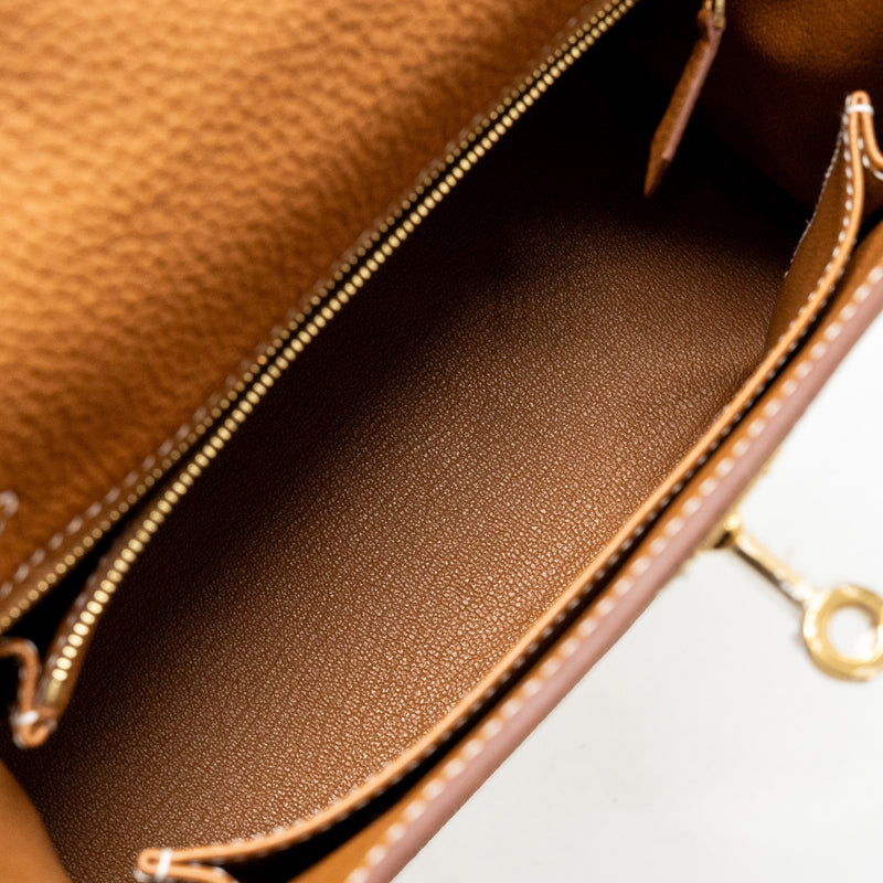 Hermes Kelly 25 Togo Gold GHW Stamp W