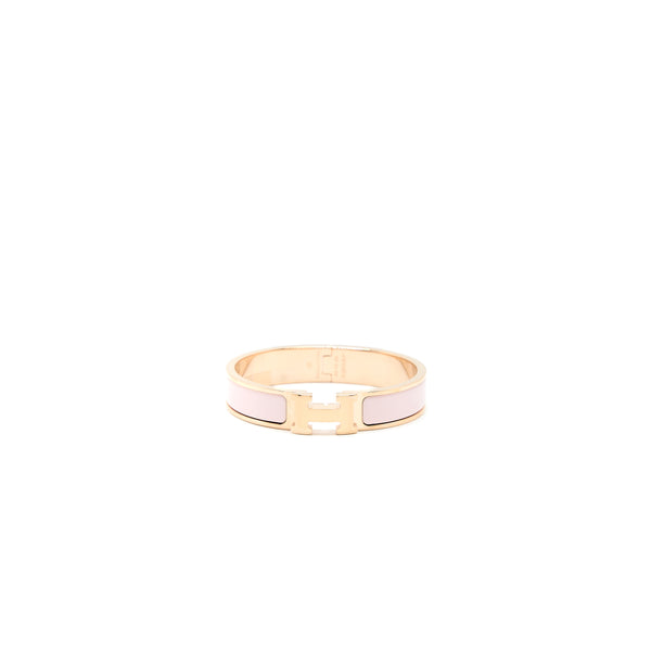 Hermes Size PM Clic H Bracelet Rose Candeur RGHW