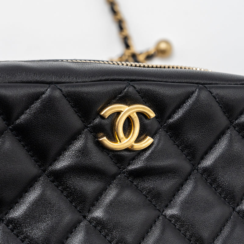 Camera case, lambskin & gold-tone metal-black - CHANEL