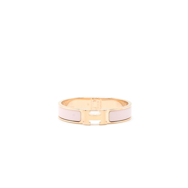 Hermes Size PM Clic H Bracelet Rose Candeur RGHW
