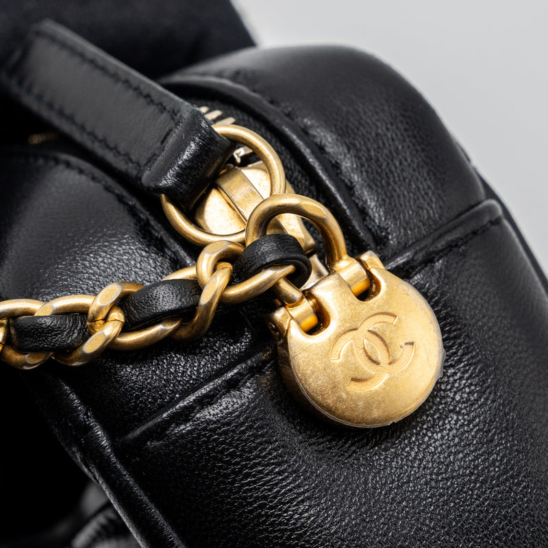 Chanel pearl crush camera bag lambskin black GHW (microchip)