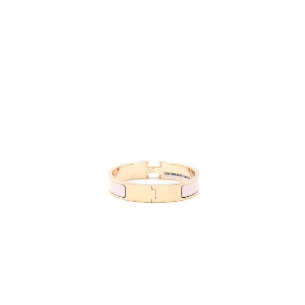 Hermes Size PM Clic H Bracelet Rose Candeur RGHW