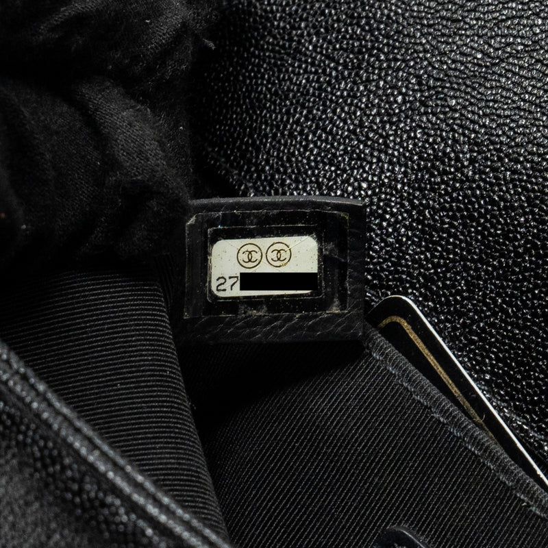 Chanel Small Boy bag Chevron Caviar black LGHW