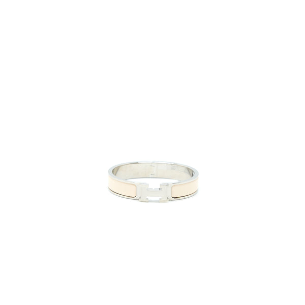 Hermes Size PM Clic H Bracelet Creme SHW