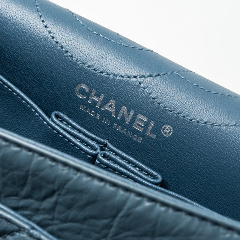 Chanel Large 2.55 reissue Flap Bag Aged Calfskin Petrol blue Ruthenium Hardware