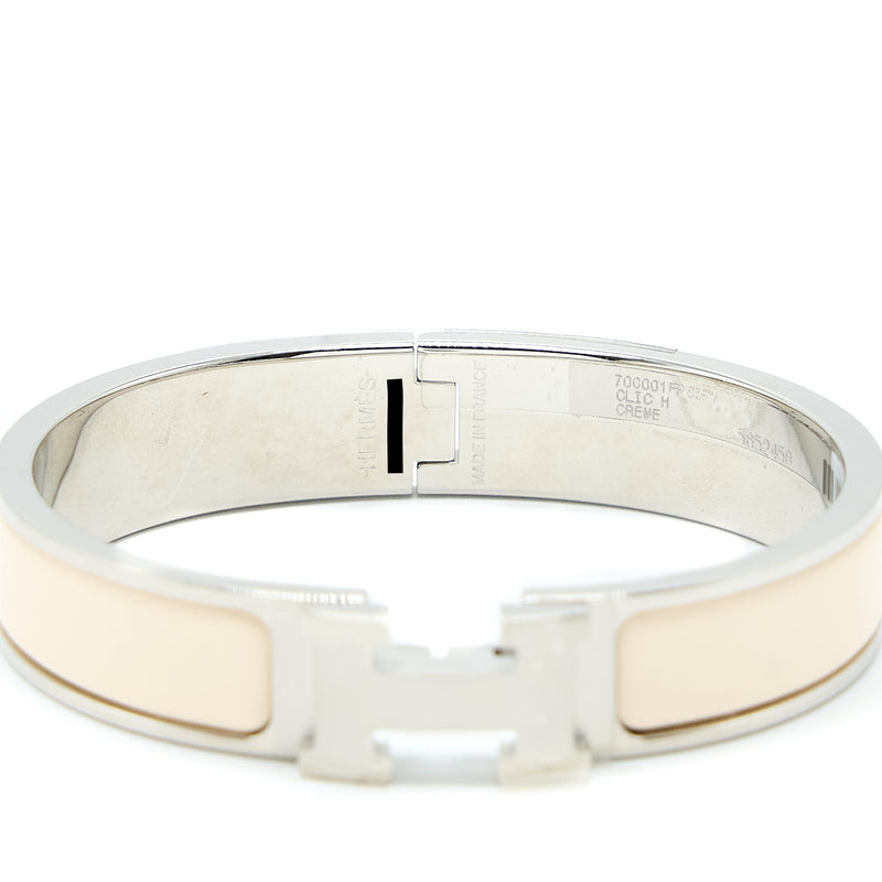 Hermes Size PM Clic H Bracelet Creme SHW