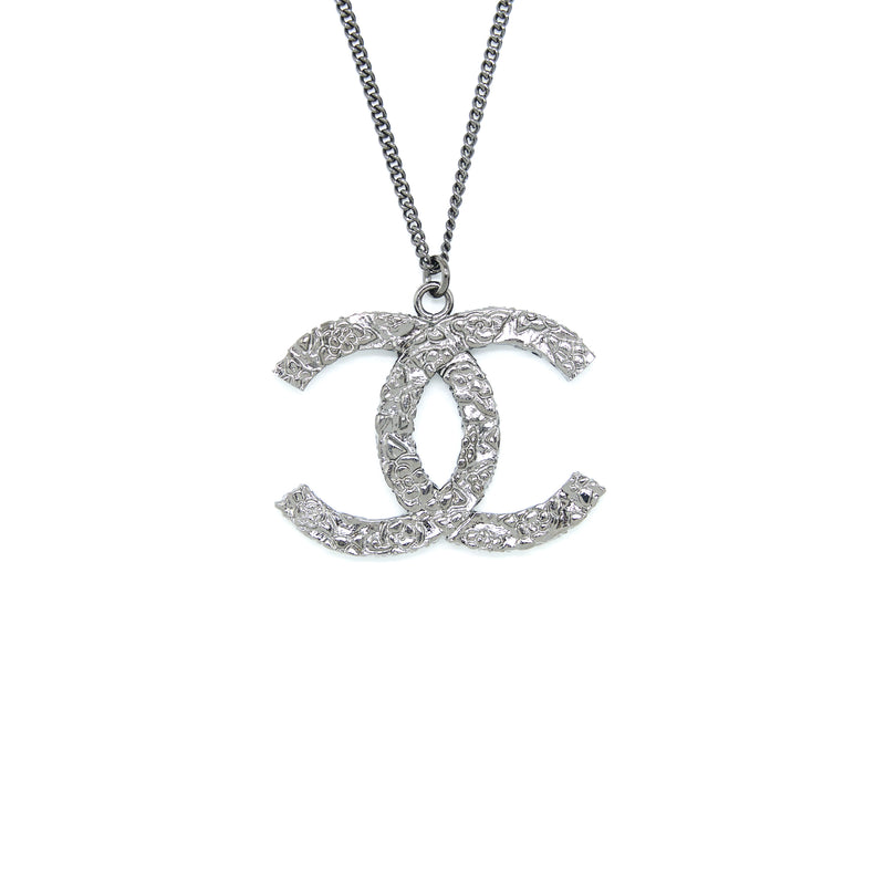 Chanel CC Logo Silver Tone Clip On Stud Earrings Chanel  TLC