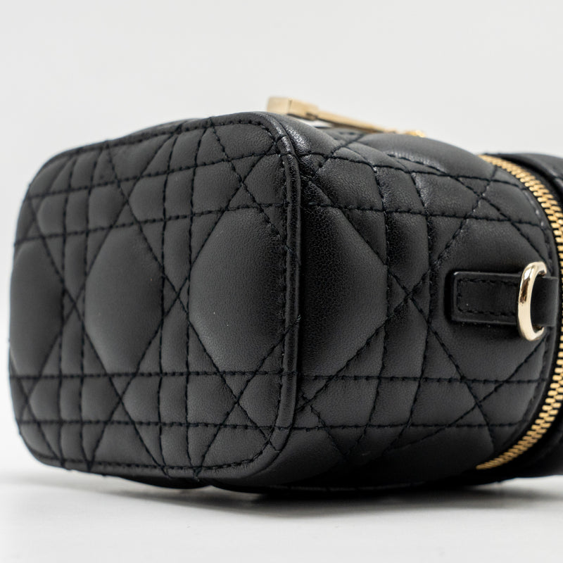 Dior Micro Lady Dior Vanity Case Bag Cannage Lambskin Black LGHW