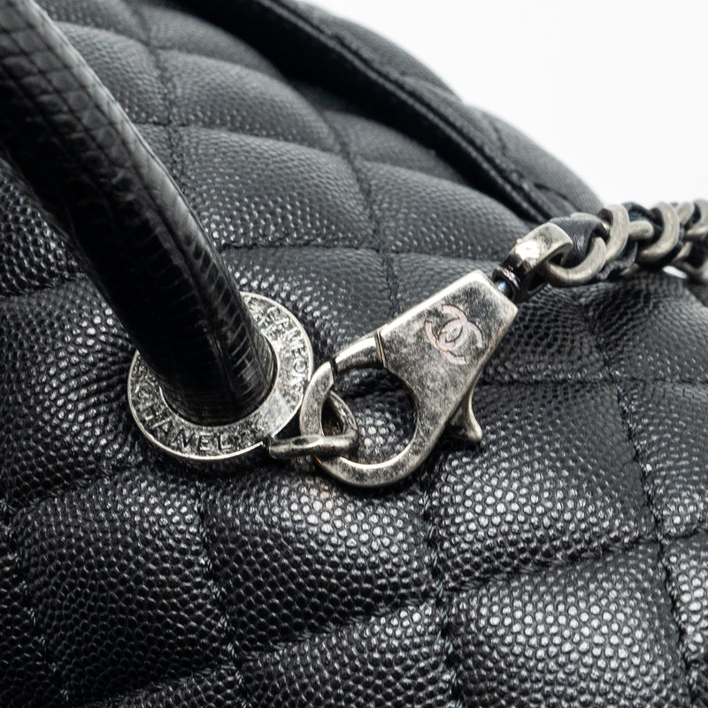 Chanel Large Coco Handle Caviar Black Ruthenium Hardware