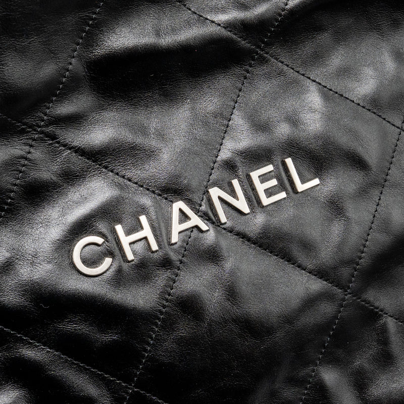 Chanel Small 22 Shiny Calfskin Black SHW (Microchip)