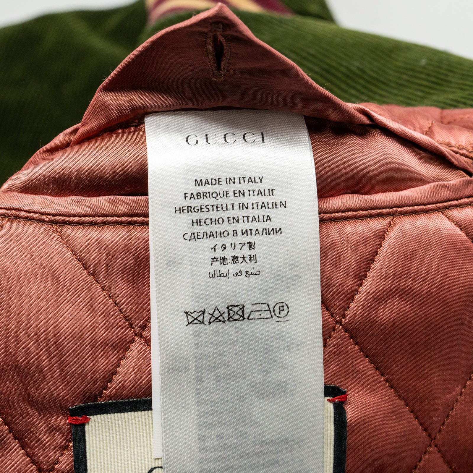 GUCCI Size 48 Embroidered Corduroy 'Modern Future' Bomber