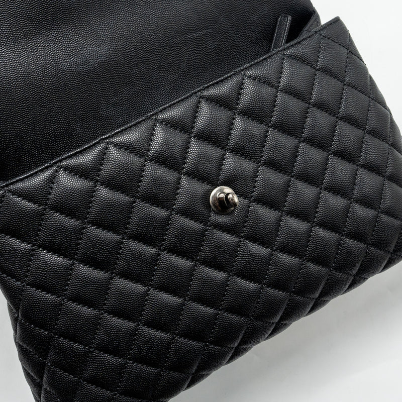 Chanel Large Coco Handle Caviar Black Ruthenium Hardware
