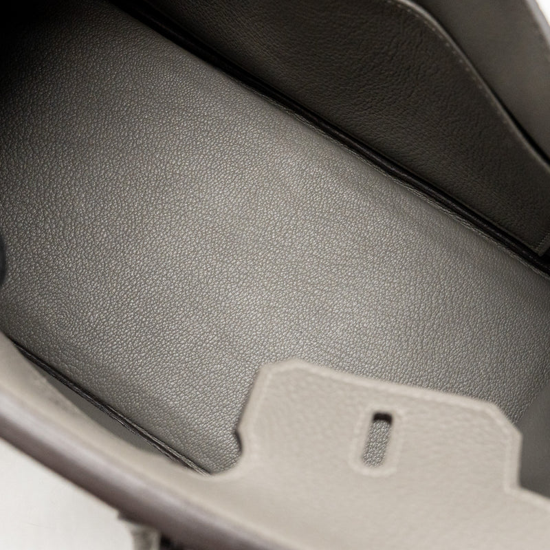 Hermes Birkin 25 togo gris Meyer SHW stamp U