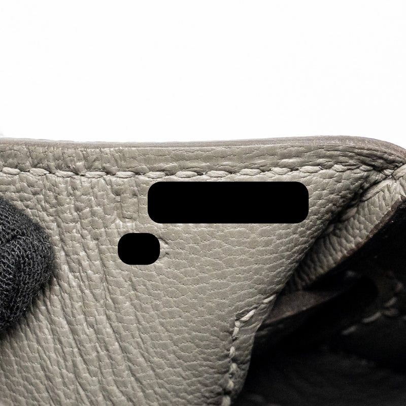 Hermes Birkin 25 togo gris Meyer SHW stamp U