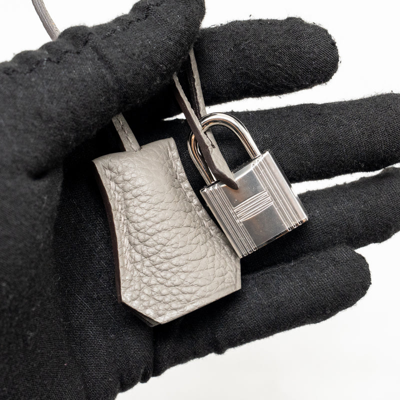 Hermes Birkin 25 togo gris Meyer SHW stamp U