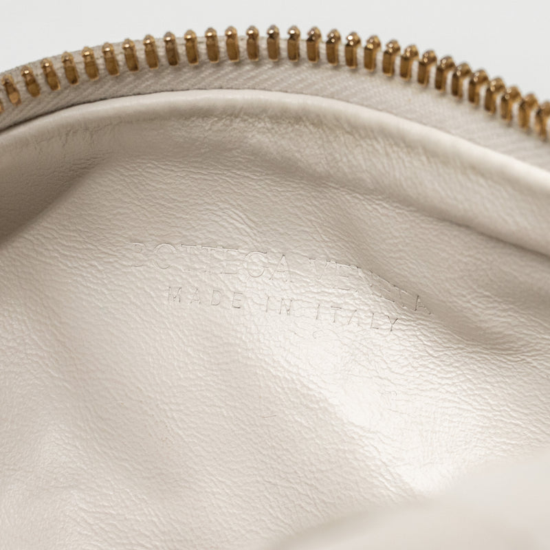 Bottega Veneta Mini Jodie Lambskin White GHW