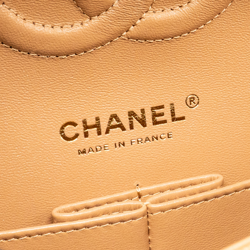Chanel Medium Classic Double Flap Bag Caviar Caramel LGHW(microchip)