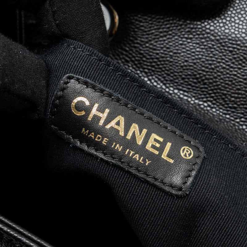 Chanel Triple Pocket Backpack Caviar Black LGHW (Microchip)