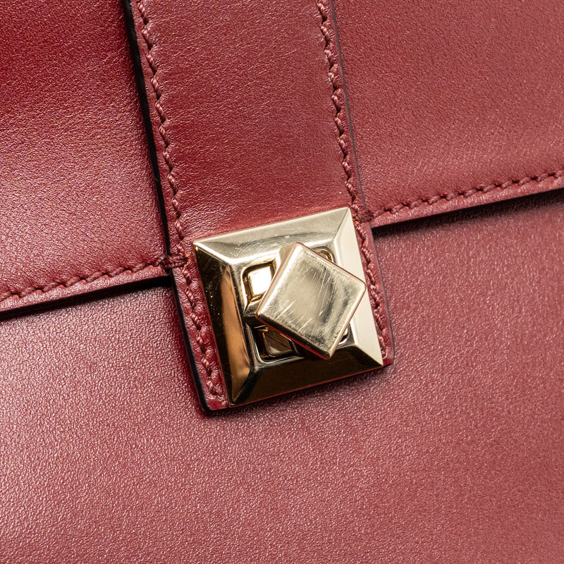Valentino Garavani Rockstud Flap Bag Calfskin Red GHW
