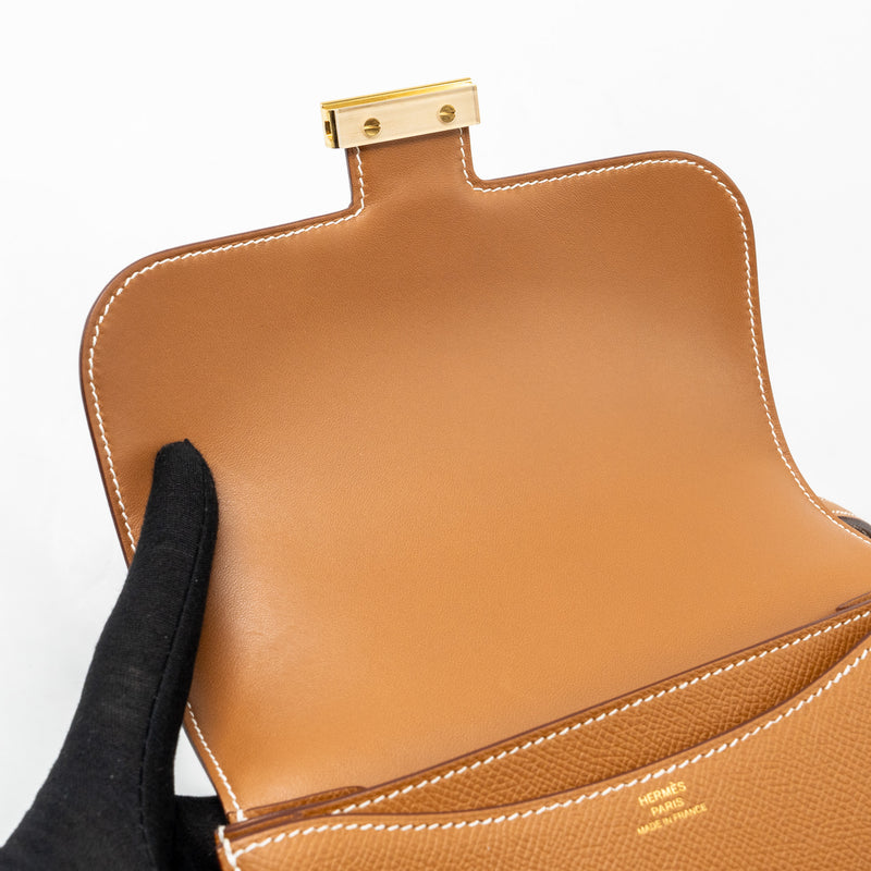 Hermes mini Constance Epsom Gold GHW stamp Z