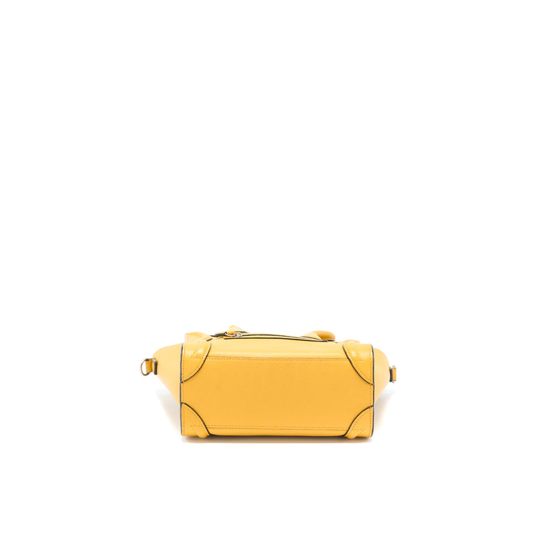 Celine Nano Luggage Bag Calfskin Yellow SHW