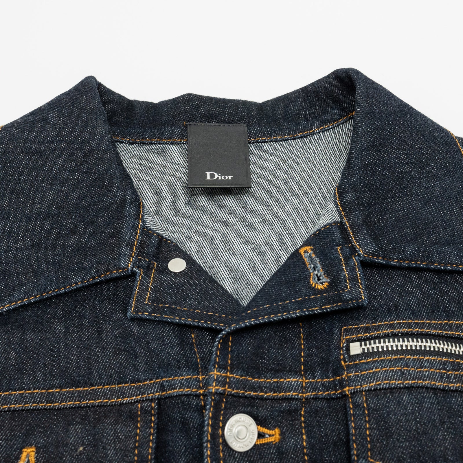 DIOR HOMME Size 50 Rope Zipper Pull Pocketed Jacket Cotton Dark Indigo