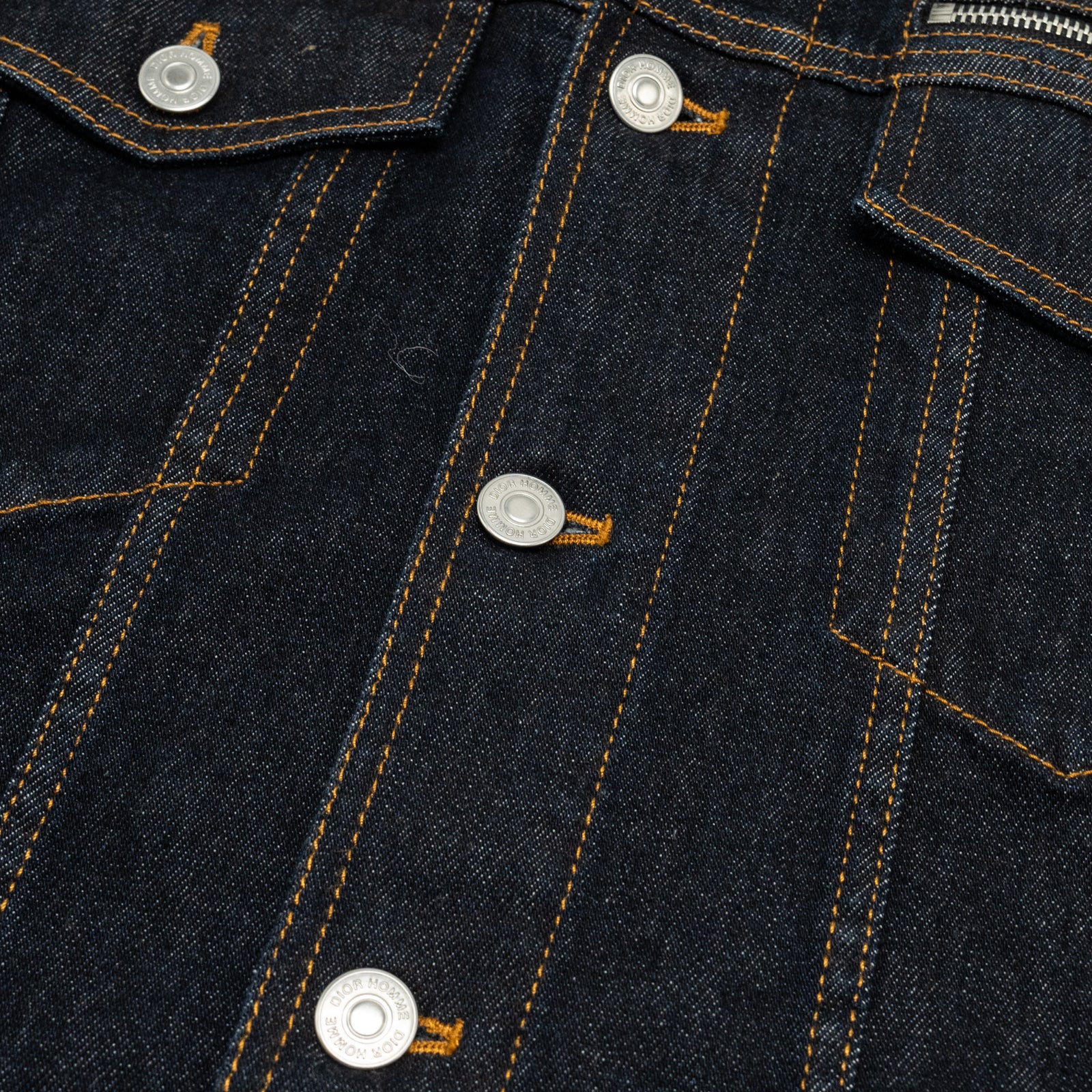 DIOR HOMME Size 50 Rope Zipper Pull Pocketed Jacket Cotton Dark Indigo