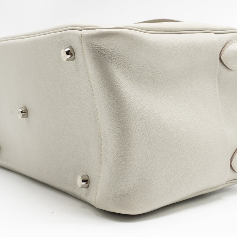 Hermes Lindy 30 Evercolor Gris Pearl SHW stamp square Q