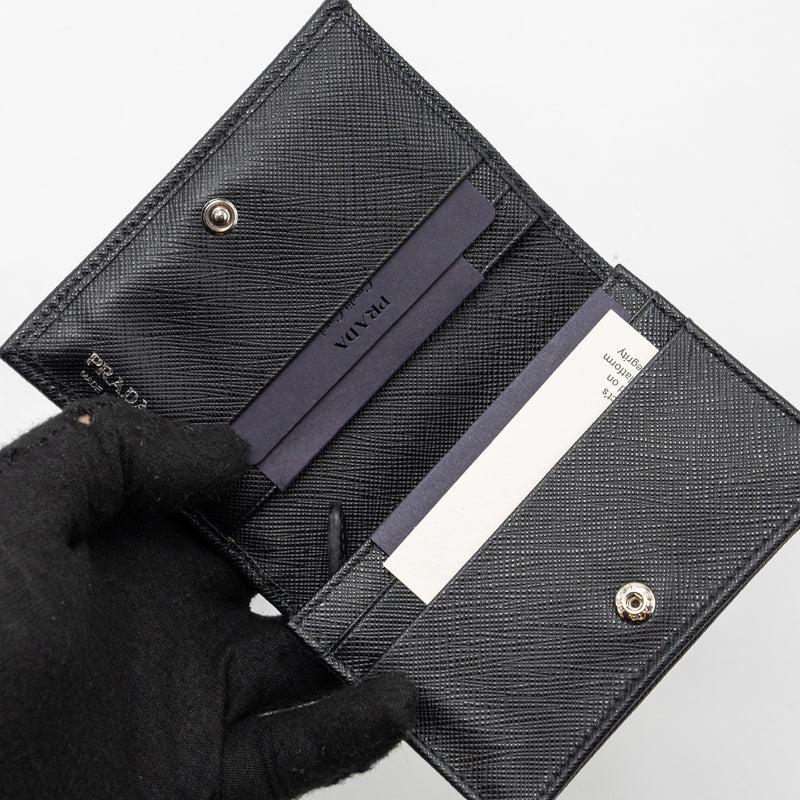 Prada saffiano wallet calfskin black SHW
