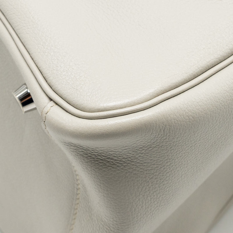 Hermes Lindy 30 Evercolor Gris Pearl SHW stamp square Q