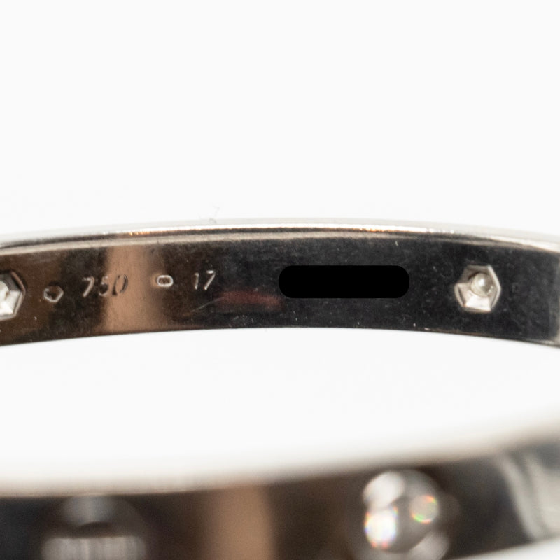 Cartier size 17 love bracelet white gold 6 diamonds