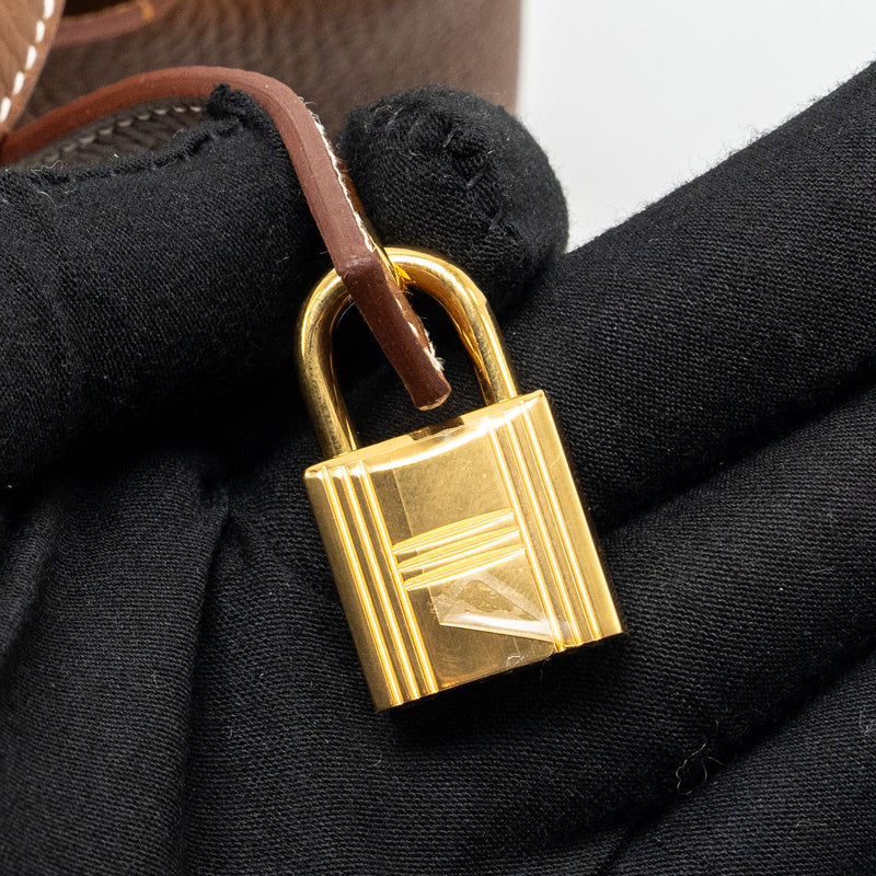 Hermes Picotin 18 Lock Bag Clemence Gold GHW stamp B