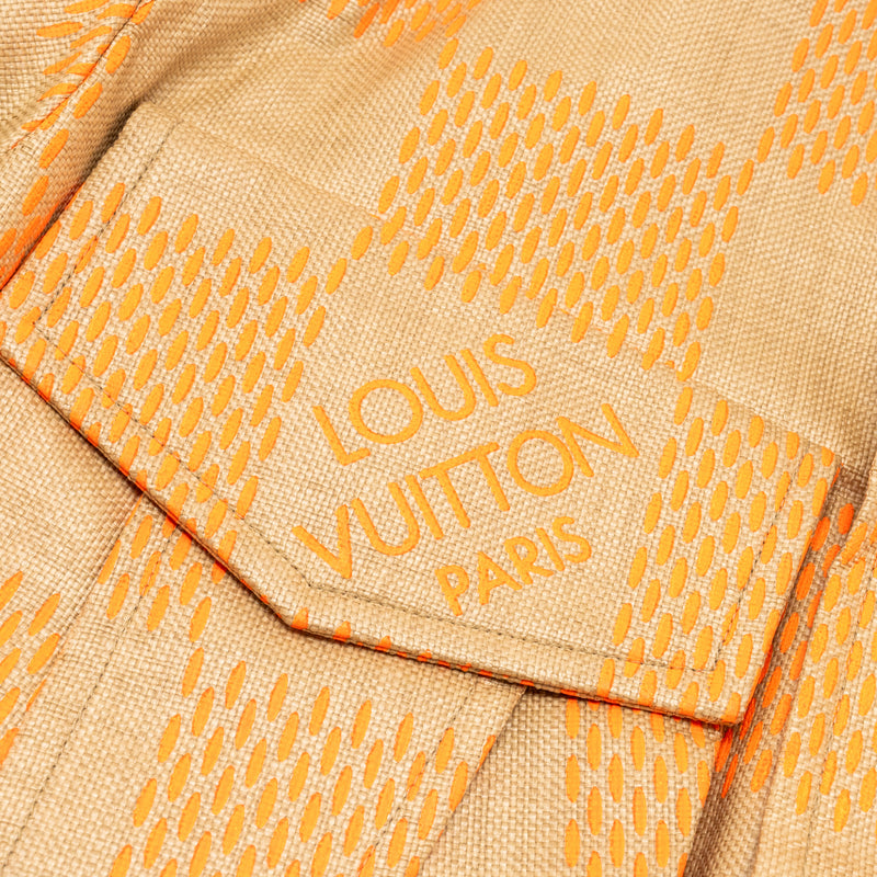 Louis Vuitton Size 48 Raffia Fluo Damier Utility Parka Jacket Polyamide/Cotton Orange/Multicolour