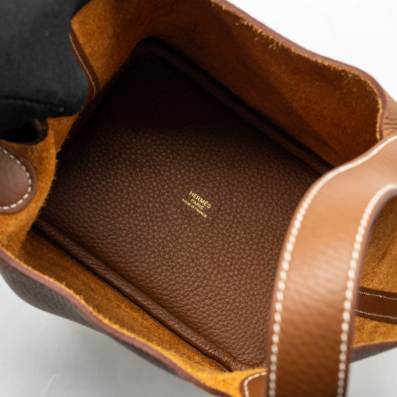 Hermes Picotin 18 Lock Bag Clemence Gold GHW stamp B
