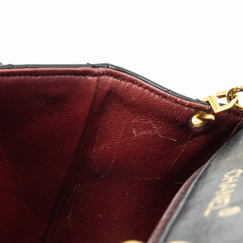 Chanel Vintage Mini Square Flap Bag lambskin black GHW