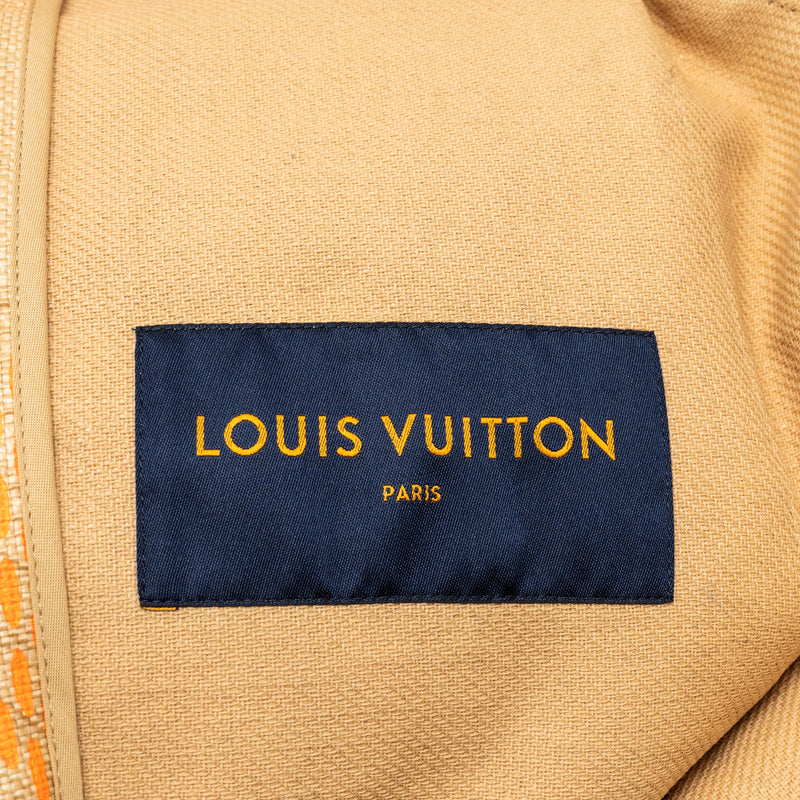 Louis Vuitton Size 48 Raffia Fluo Damier Utility Parka Jacket Polyamide/Cotton Orange/Multicolour