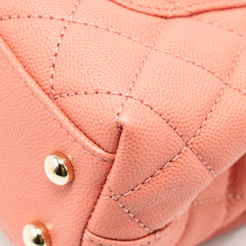 Chanel Mini Coco Handle Caviar Pink LGHW (Microchip)