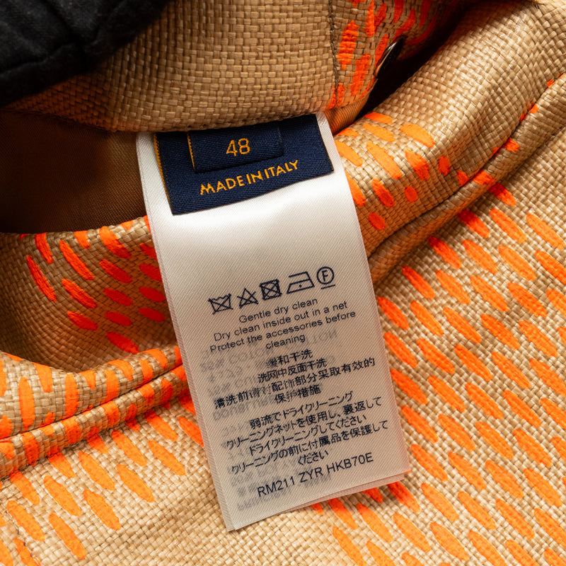 Louis Vuitton Size 48 Raffia Fluo Damier Utility Parka Jacket Polyamide/Cotton Orange/Multicolour