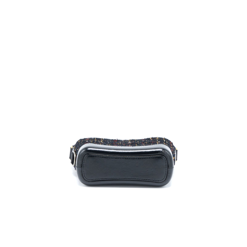 Chanel Small Gabrielle Hobo Bag Tweed/Leather Black Multicolour Hardware