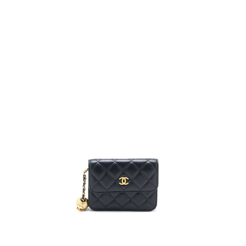 Chanel Vintage Black Quilted Lambskin CC Belt Bag 24K Gold-Plated Hardware