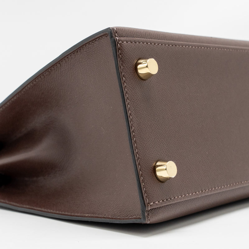 Hermes Kelly 25 Madame Moka GHW Stamp B