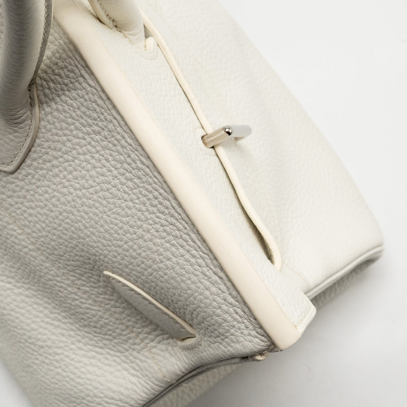 Hermes Shoulder Birkin Clemence White SHW Stamp Square M